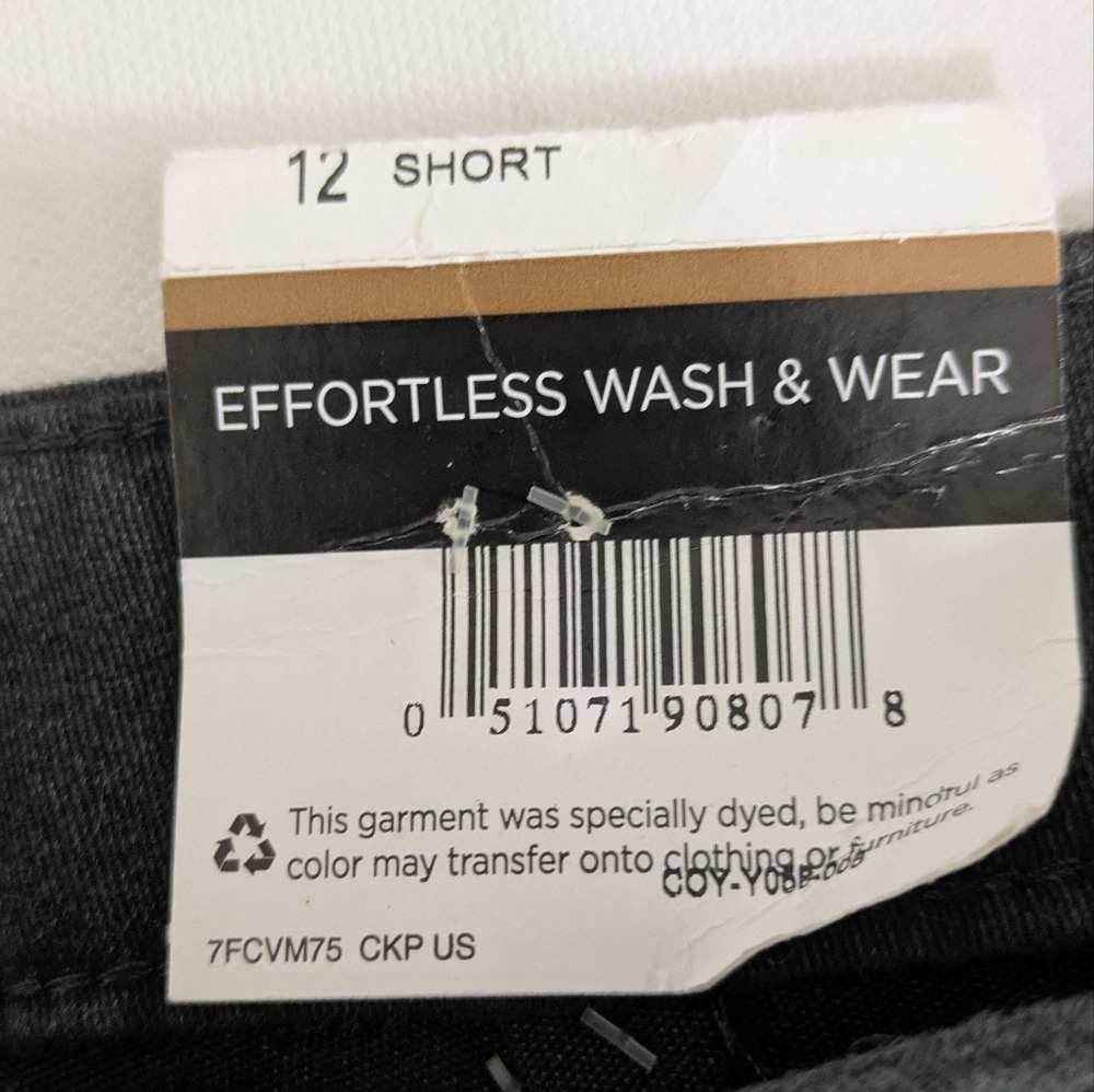 Women's Lee Mid Rise Relaxed Fit Straight Leg Cotton Blend Gray Pant Sz 12 Short - Picture 10 of 15